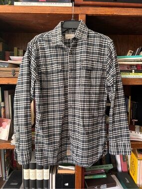Jachs Green and White Plaid Casual Button-Down Shirt